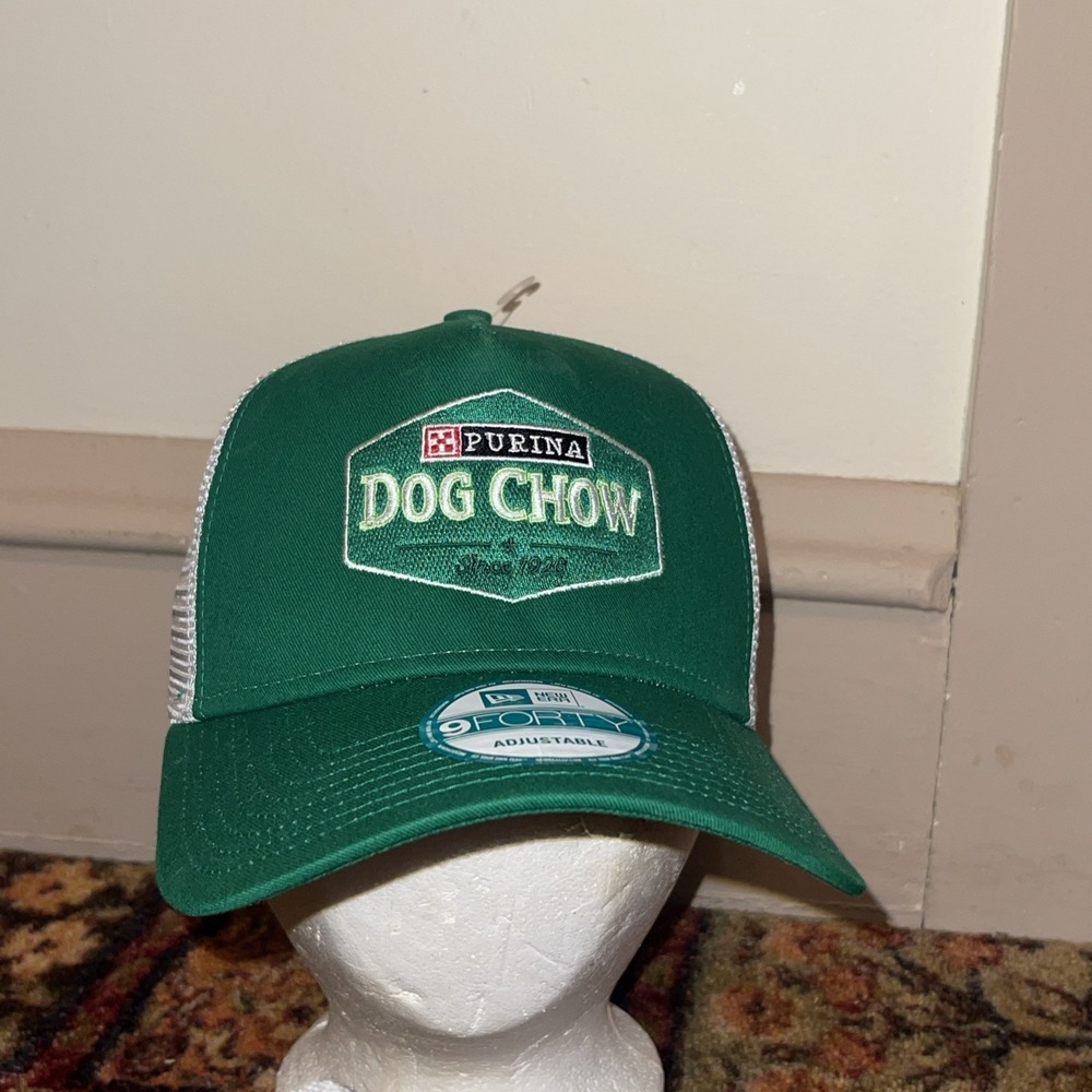 NWT Purina Dog Chow Trucker Hat Green Snapback New Era 9FORTY Grunge Farmer